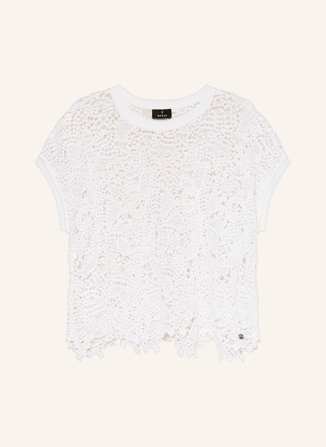Monari Strickshirt Aus Lochspitze weiss Monari Strickshirt Aus Lochspitze weiss von monari