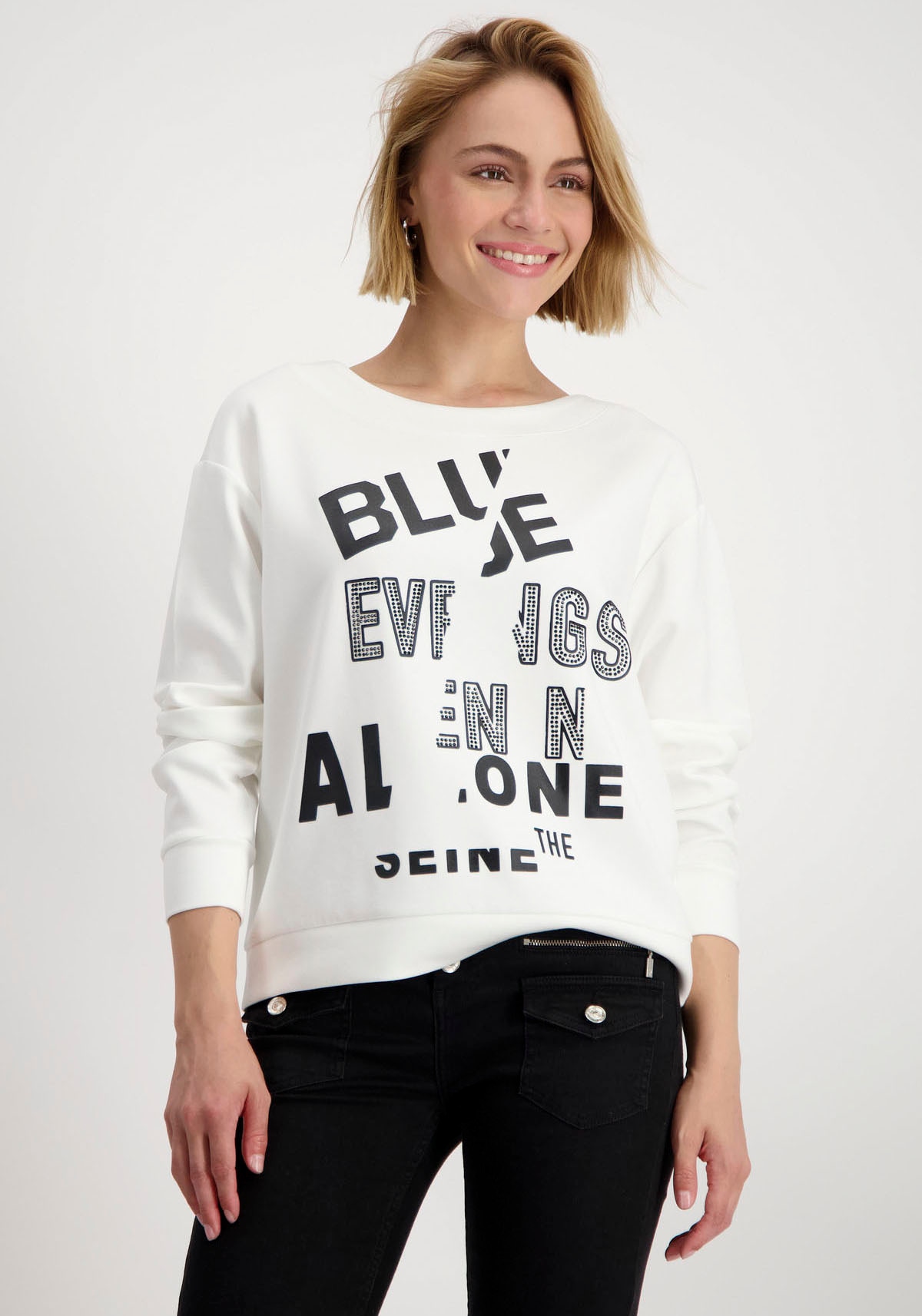 Monari Sweatshirt, mit Buchstabendruck Monari Sweatshirt, mit Buchstabendruck von monari