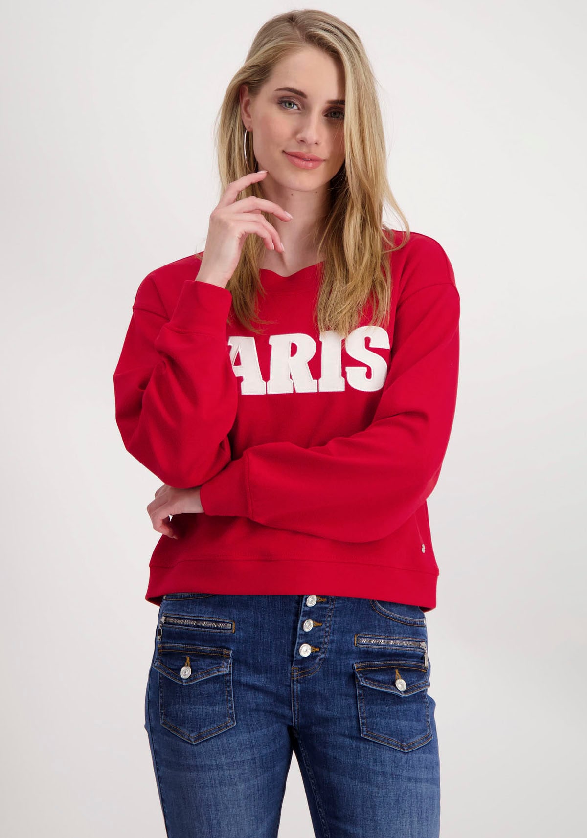 Monari Sweatshirt, mit kontrastfarbenen Schriftzug Monari Sweatshirt, mit kontrastfarbenen Schriftzug von monari