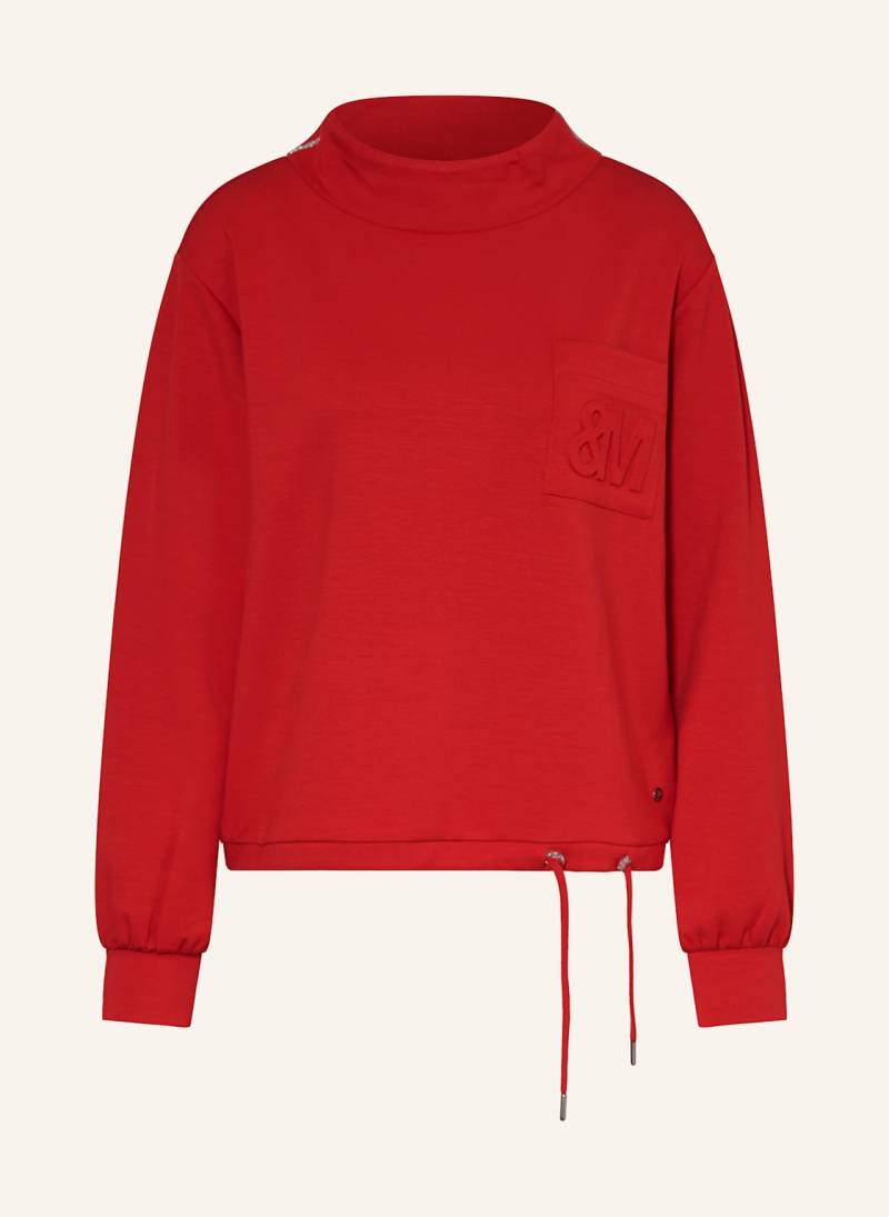 Monari Sweatshirt Mit Schmuckperlen rot von monari