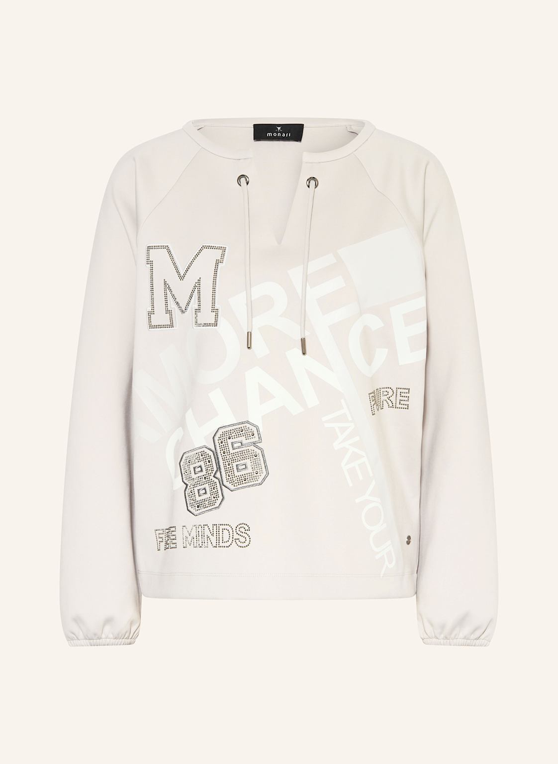 Monari Sweatshirt Mit Schmucksteinen grau von monari