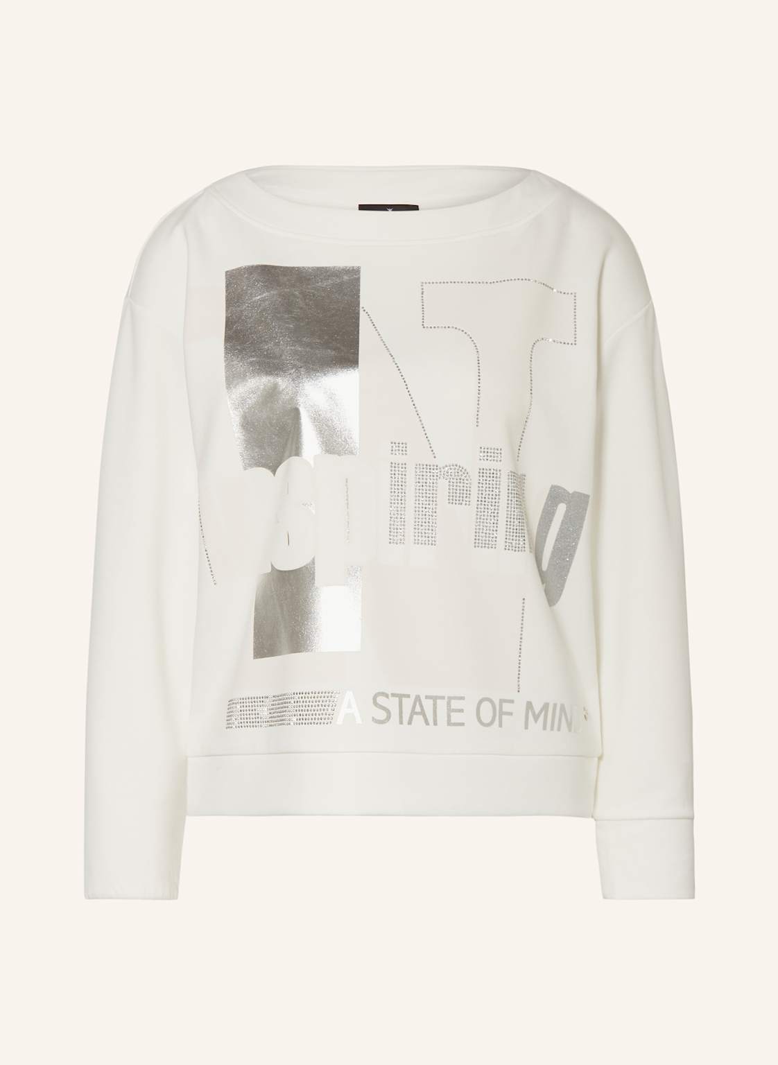 Monari Sweatshirt Mit Schmucksteinen weiss von monari