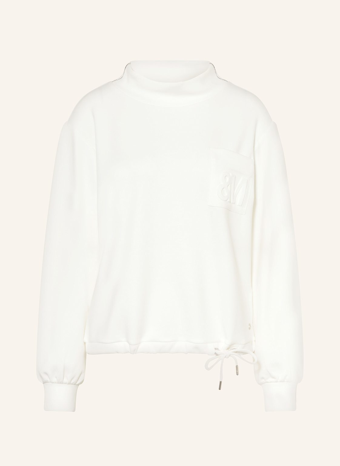 Monari Sweatshirt Mit Schmucksteinen weiss von monari