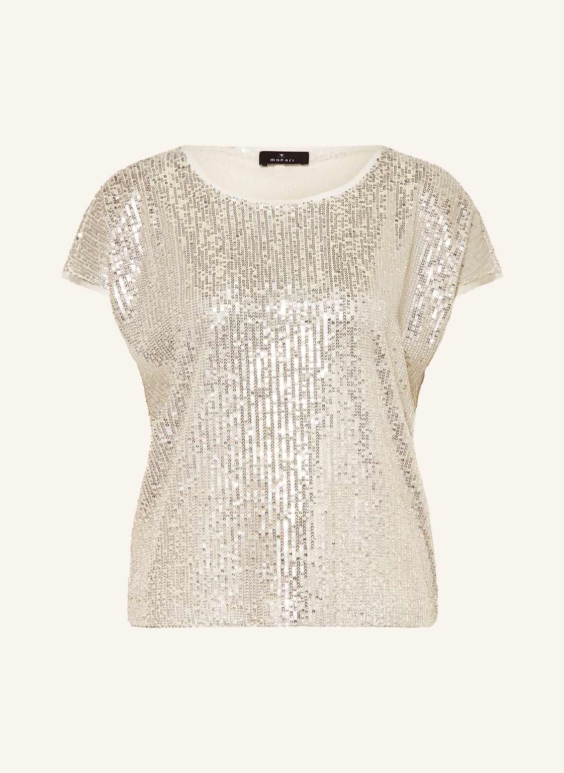 Monari T-Shirt Mit Pailletten beige Monari T-Shirt Mit Pailletten beige von monari