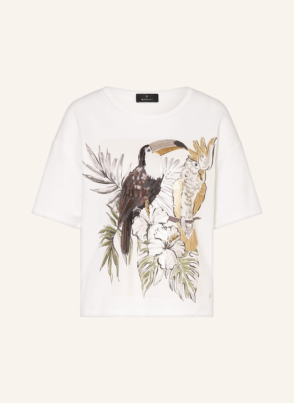 Monari T-Shirt Mit Pailletten weiss Monari T-Shirt Mit Pailletten weiss von monari