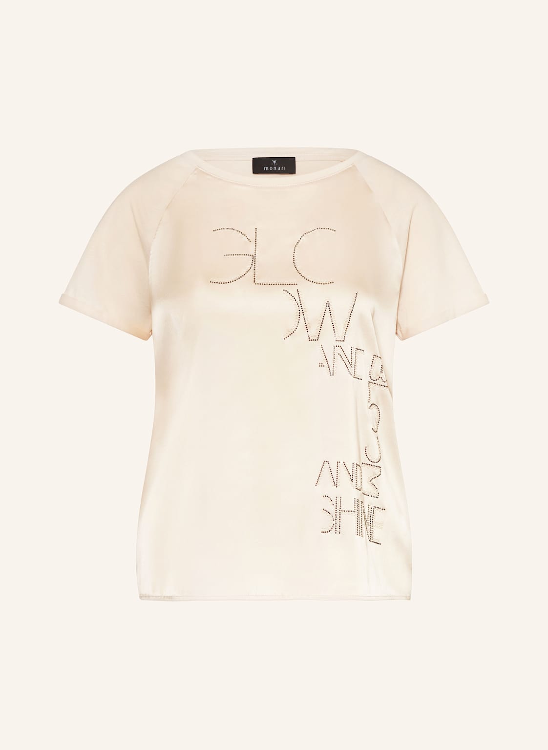 Monari T-Shirt Mit Schmucksteinen beige Monari T-Shirt Mit Schmucksteinen beige von monari