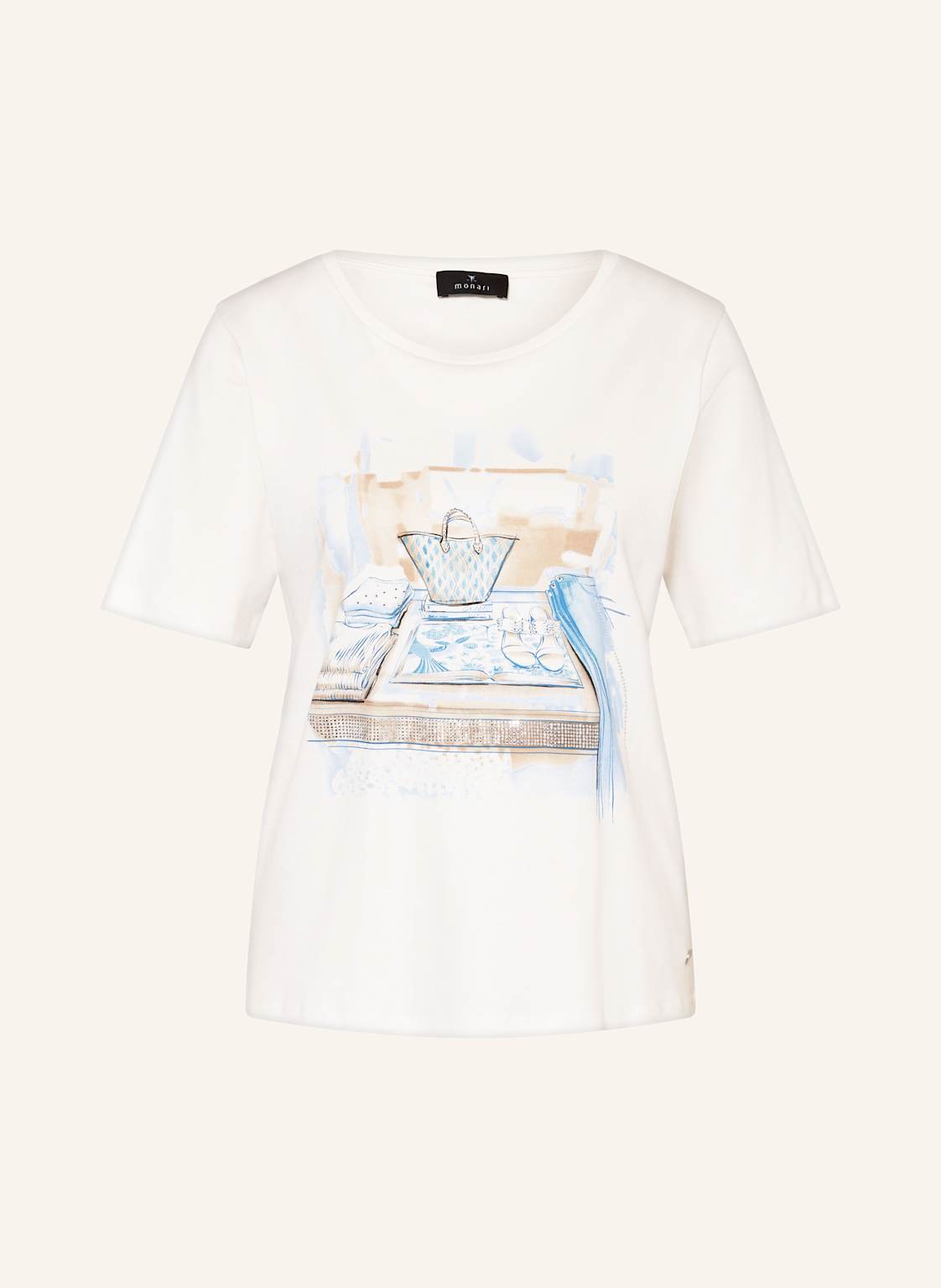 Monari T-Shirt Mit Schmucksteinen weiss Monari T-Shirt Mit Schmucksteinen weiss von monari