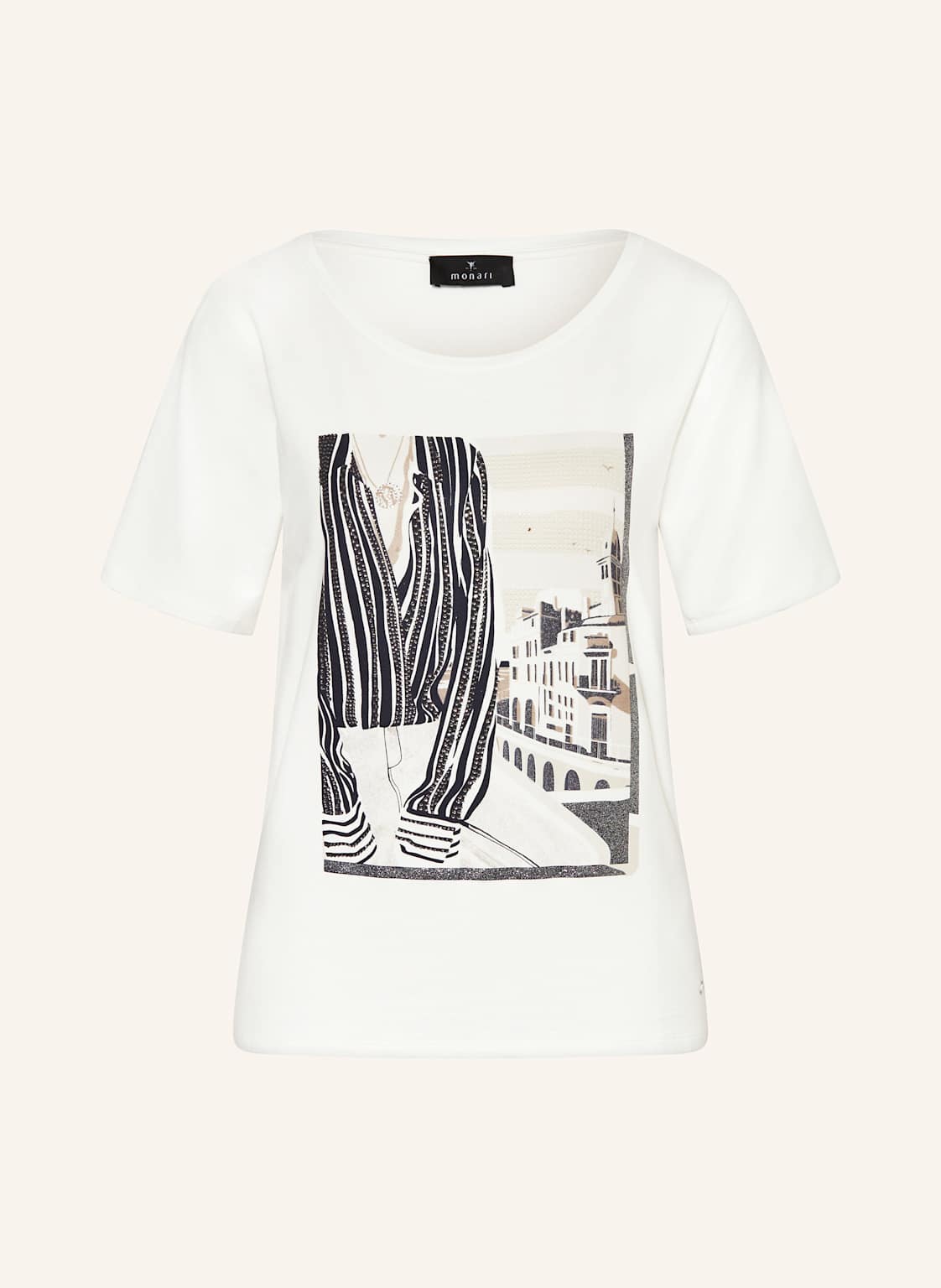 Monari T-Shirt Mit Schmucksteinen weiss Monari T-Shirt Mit Schmucksteinen weiss von monari