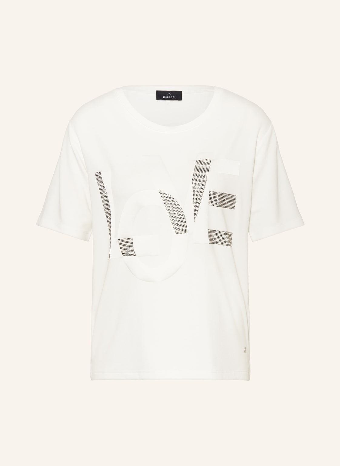 Monari T-Shirt Mit Schmucksteinen weiss von monari