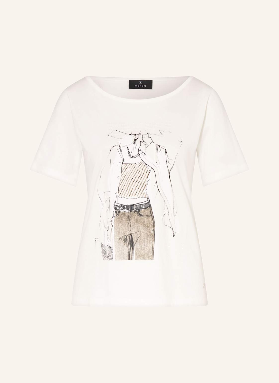Monari T-Shirt Mit Schmucksteinen weiss Monari T-Shirt Mit Schmucksteinen weiss von monari