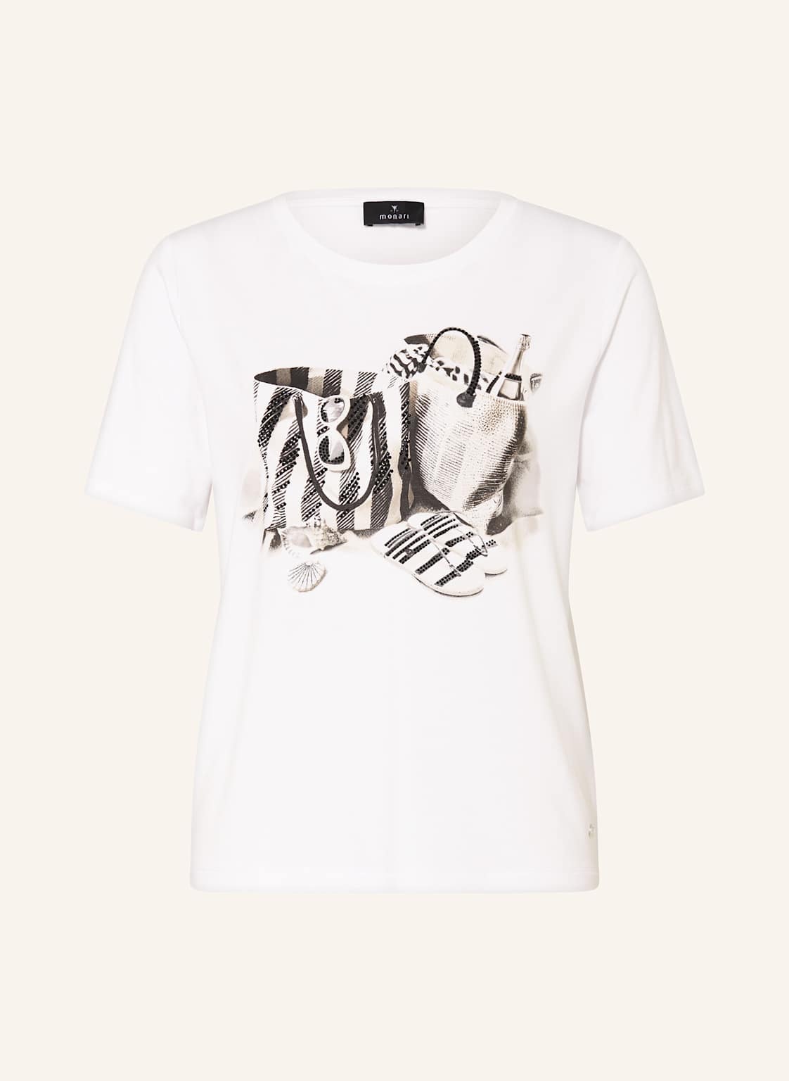 Monari T-Shirt Mit Schmucksteinen weiss Monari T-Shirt Mit Schmucksteinen weiss von monari