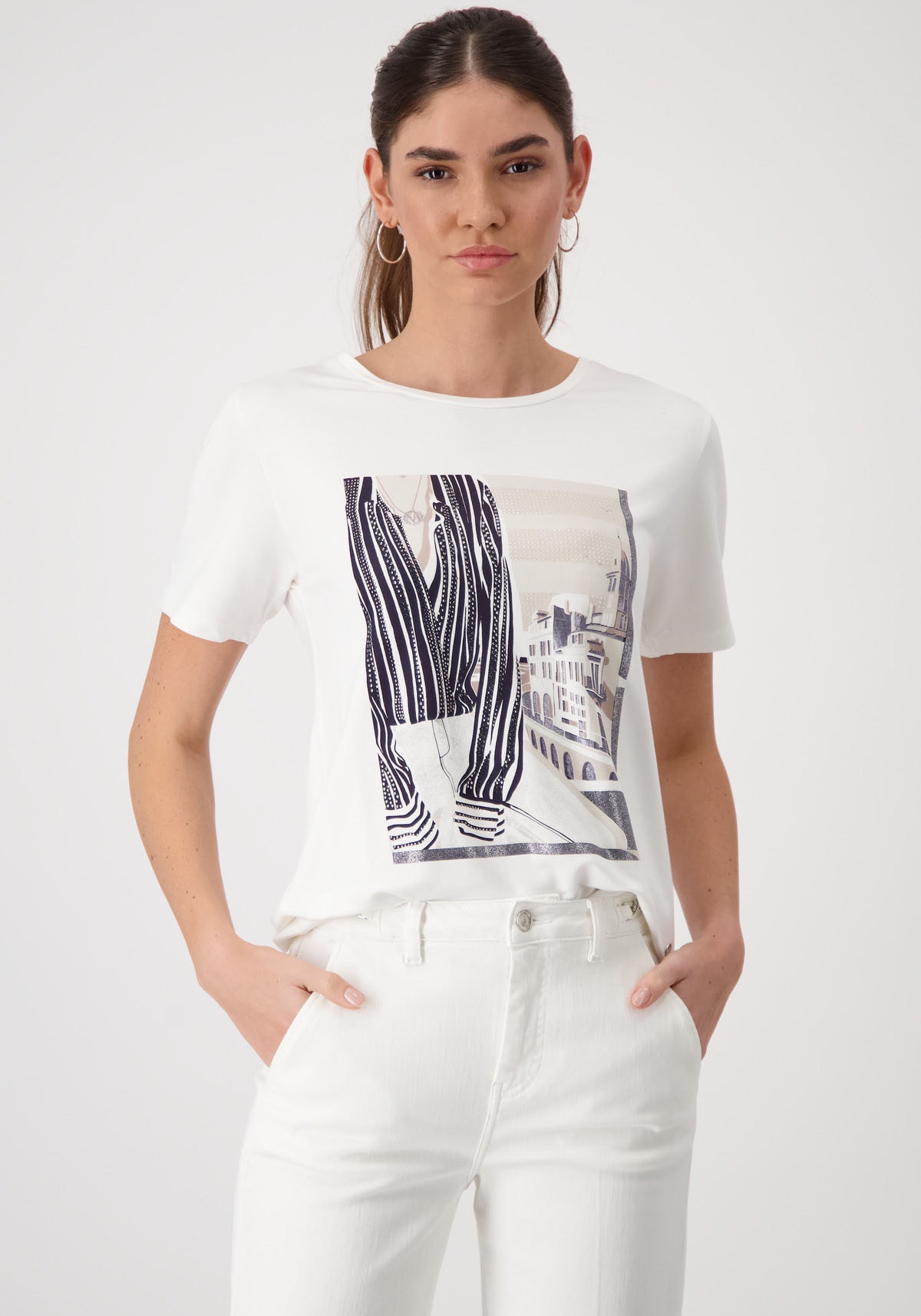 Monari T-Shirt »Shirt Biarritz Druck«, Mit Rundhalsausschnitt Monari T-Shirt »Shirt Biarritz Druck«, Mit Rundhalsausschnitt von monari