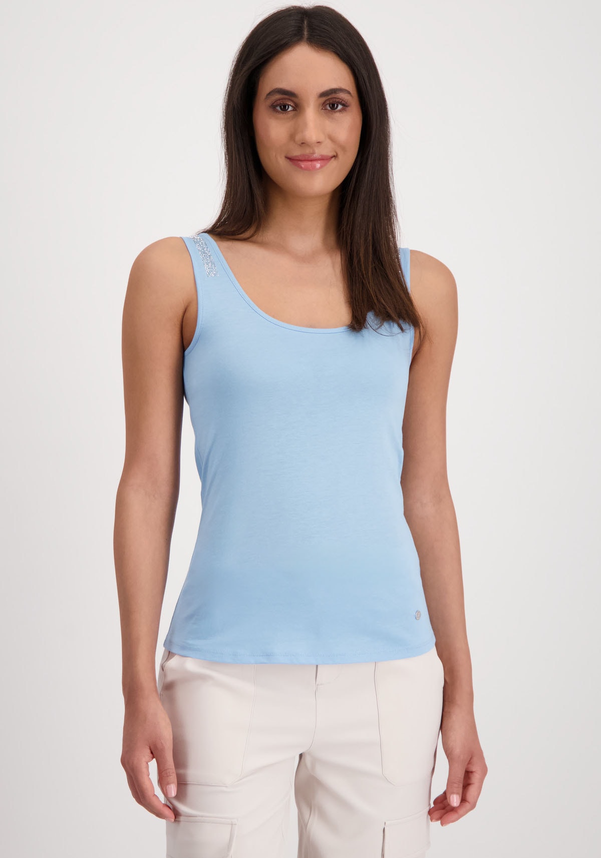 Monari Tanktop, mit Glitzersteinchen an den Trägern Monari Tanktop, mit Glitzersteinchen an den Trägern von monari