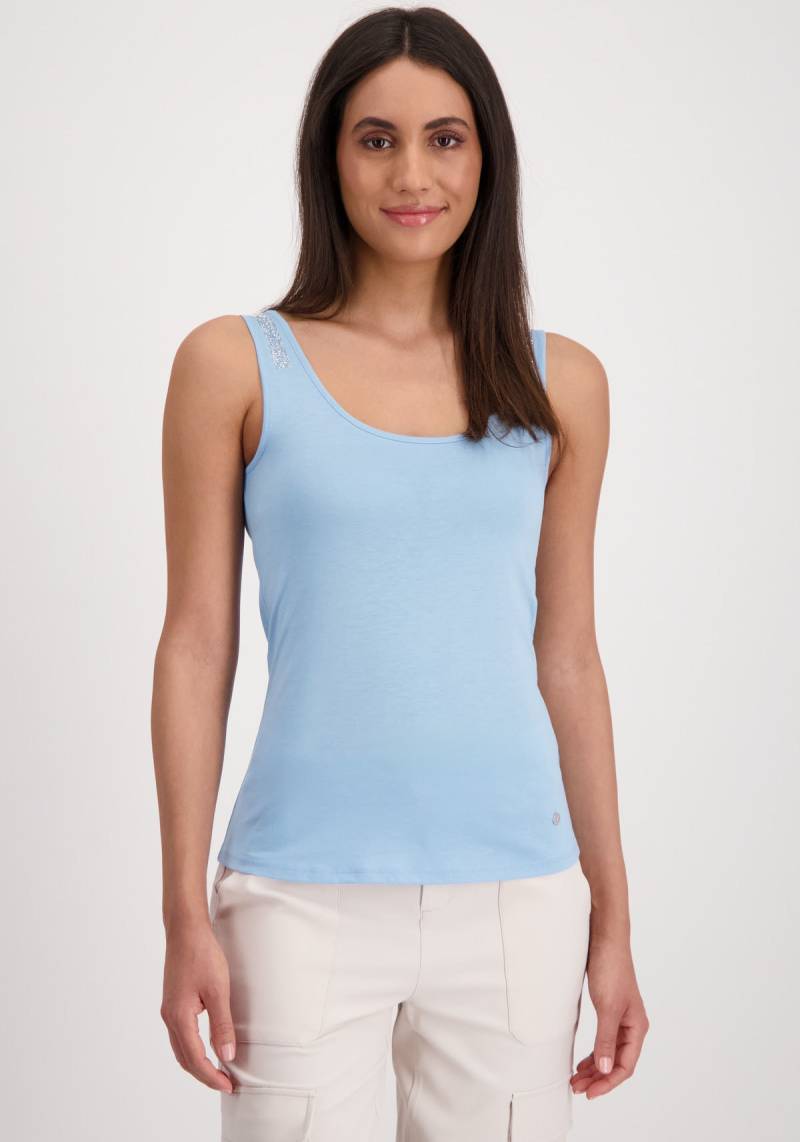 Monari Tanktop, mit Glitzersteinchen an den Trägern von monari
