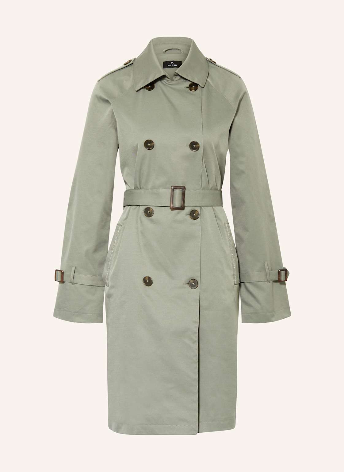 Monari Trenchcoat Mit Schmucksteinen gruen von monari