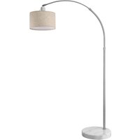 Design Bogenlampe Grau Leinen 150-175cm verstellbar von monzana®