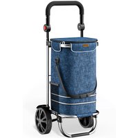 Einkaufstrolley Blau Alu 56L 31x24x54cm von monzana®