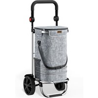 Einkaufstrolley Grau Alu 56L 31x24x54cm von monzana®