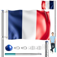 Fahnenmast Alu 630cm inkl Frankreich-Flagge von monzana®