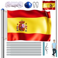 Fahnenmast Alu 650cm inkl Spanien-Flagge von monzana®