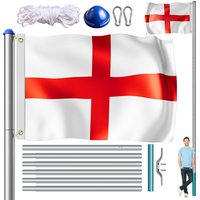 Fahnenmast Alu 650cm mit England/UK-Flagge von monzana®