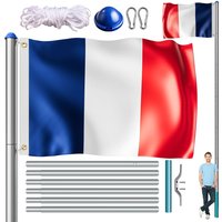 Fahnenmast Alu 650cm mit Frankreich-Flagge von monzana®