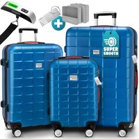 Hartschalenkoffer-Set Exopack 3-tlg Blau ABS Zubehör von monzana®