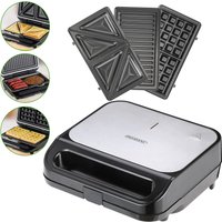 Kontaktgrill XXL 3in1 Schwarz/Silber 1000W von monzana®