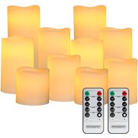 LED Echtwachs Kerzen 10er-Set inkl. Fernbedienung von monzana®