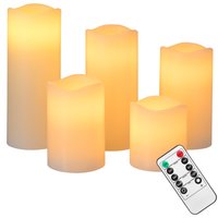 LED Echtwachs Kerzen 5er-Set inkl Fernbedienung von Deuba®