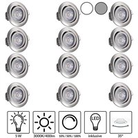 LED Einbauleuchte Krog 12er-Set Nickel von monzana®