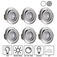 LED Einbauleuchte Krog 6er-Set Nickel von monzana®