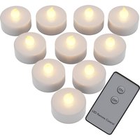 LED Teelichter 10er-Set Warmweiß Fernbedienung von monzana®