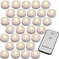 LED Teelichter 30er-Set Warmweiß mit Fernbedienung von monzana®