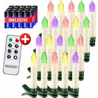 LED Weihnachtsbaumkerzen 20er-Set Mehrfarbig mit Batterien von monzana®