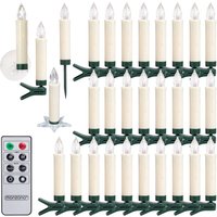 LED Weihnachtsbaumkerzen 30er-Set Warmweiß Fernbedienung von monzana®