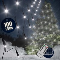 Netzlichterkette Kaltweiß 100 LEDs 120x120cm von monzana®