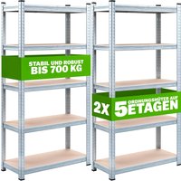 Schwerlastregal 2er-Set 170x75x30cm verzinkt 350kg von monzana®