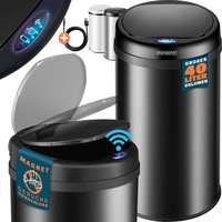 Sensor Mülleimer Schwarz Edelstahl 40L von monzana®