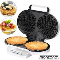 Waffeleisen Weiß 1200W Herzform von monzana®