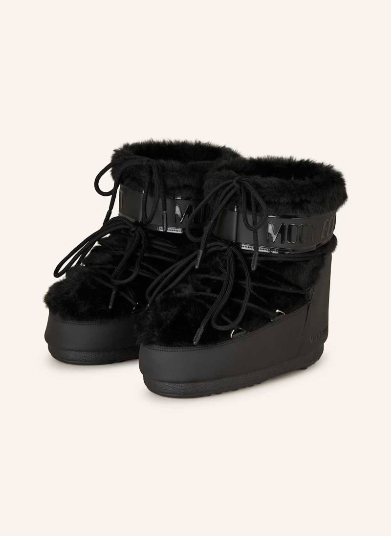 Moon Boot Moon Boots Icon Low Faux Fur schwarz von moon boot