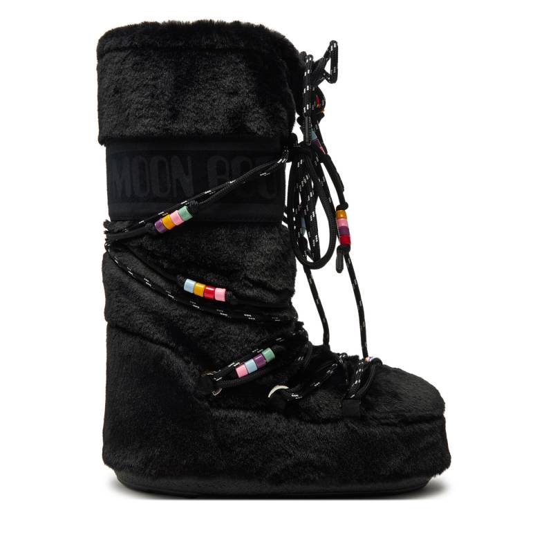 Schneeschuhe Moon Boot Icon Faux Fur BEADS80D1408990 Schwarz von moon boot