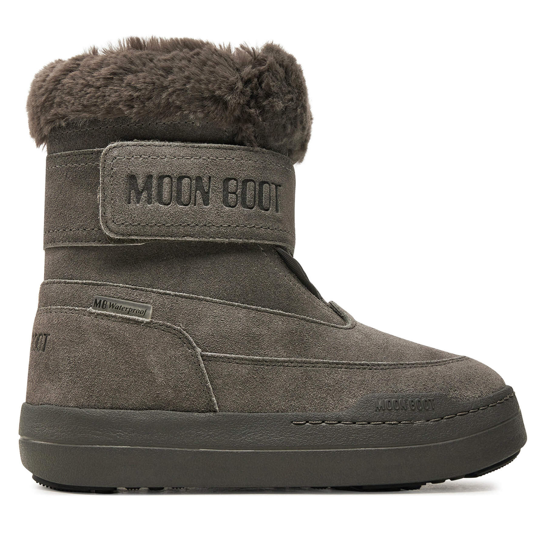 Schneeschuhe Moon Boot Junior Park Dtrap Boot Suede 80D3440040 Grau von moon boot