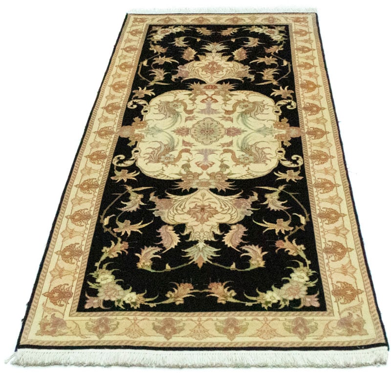 morgenland Hochflor-Läufer »Täbriz 50 Raj Figurativ Nero 191 x 72 cm«, rechteckig, Unikat mit Zertifikat von morgenland