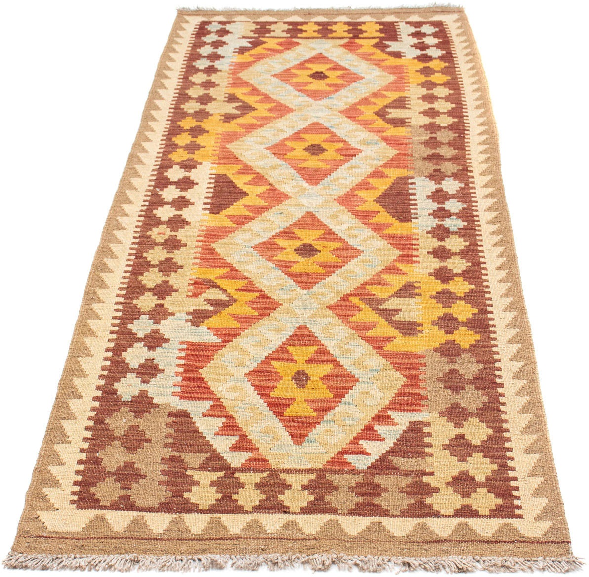 morgenland Läufer »Kelim Medaillon Beige 200 x 70 cm«, rechteckig, OrientOptik von morgenland