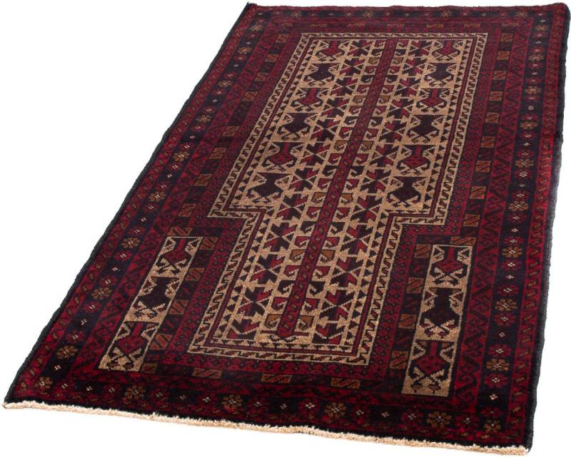 morgenland Orientteppich »Belutsch - 149 x 86 cm - dunkelrot«, rechteckig, 8 mm Höhe, Wohnzimmer, Handgeknüpft, Einzelstück mit Zertifikat von morgenland