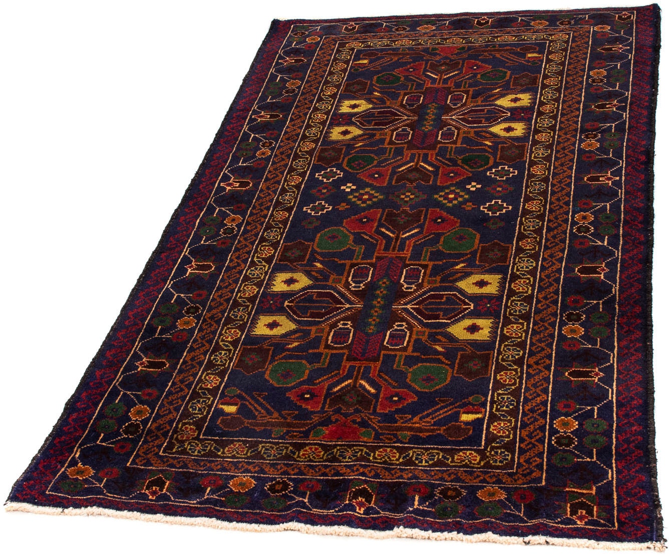 morgenland Orientteppich »Belutsch - 150 x 85 cm - dunkelblau«, rechteckig, Wohnzimmer, Handgeknüpft, Einzelstück mit Zertifikat von morgenland