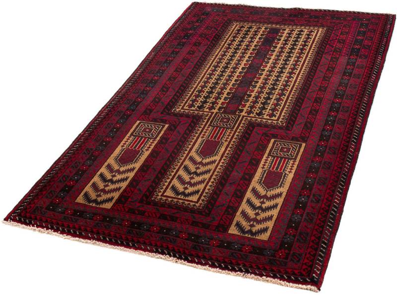 morgenland Orientteppich »Belutsch - 155 x 91 cm - rot«, rechteckig, 8 mm Höhe, Wohnzimmer, Handgeknüpft, Einzelstück mit Zertifikat von morgenland