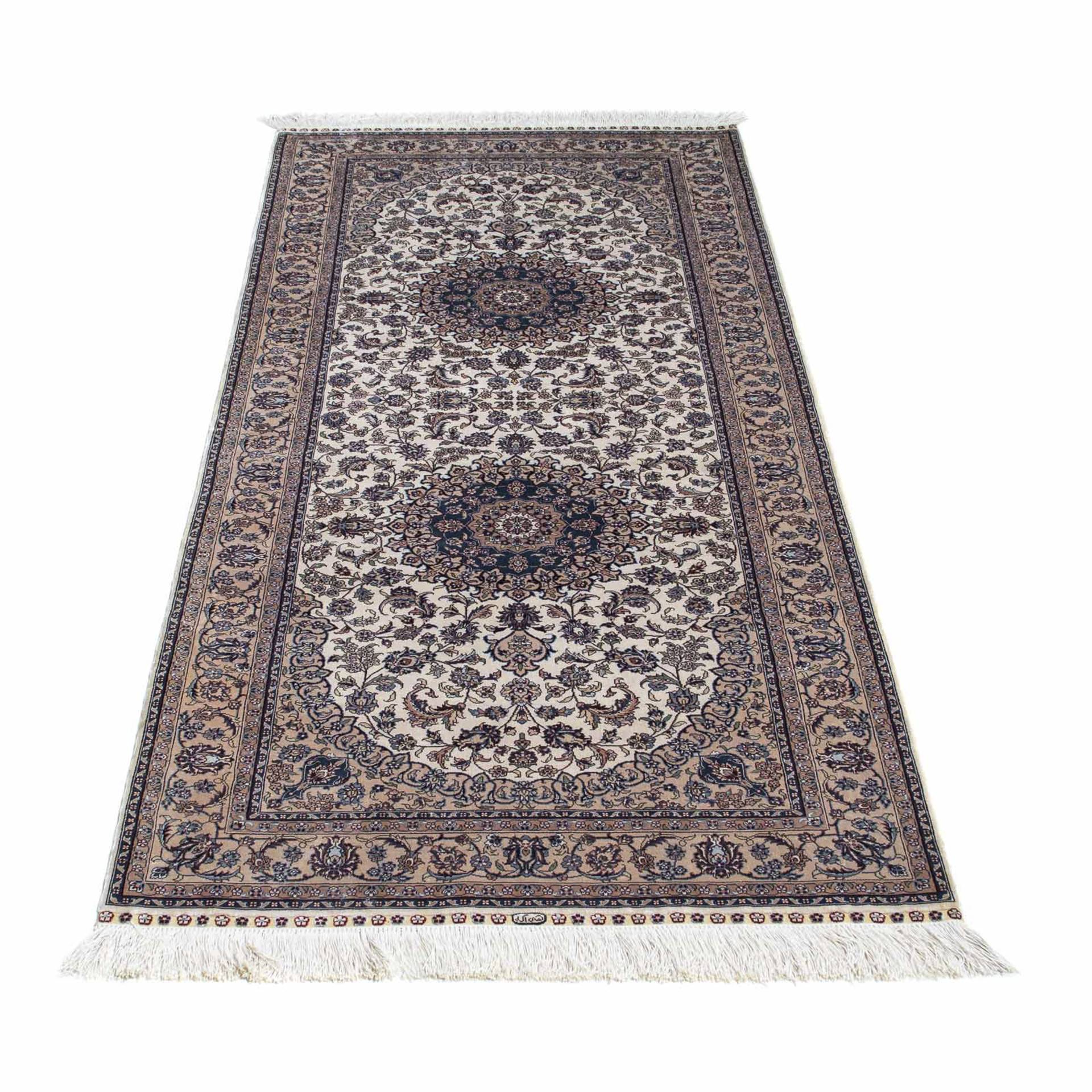 morgenland Orientteppich »Hereke - 185 x 78 cm - beige«, rechteckig, Wohnzimmer, Handgeknüpft, Einzelstück mit Zertifikat von morgenland