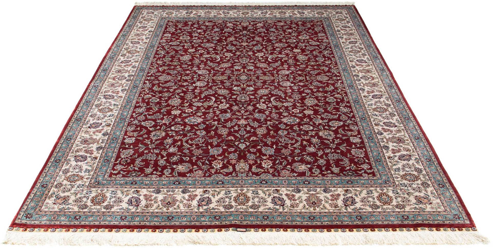 morgenland Orientteppich »Hereke - 246 x 170 cm - dunkelrot«, rechteckig, Wohnzimmer, Handgeknüpft, Einzelstück mit Zertifikat von morgenland